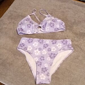 Lilac Floral Kids' Bikini Set - Two Piece Swimwear